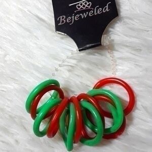 ☄Bejeweled Vintage Style Rubber Christmas Rings